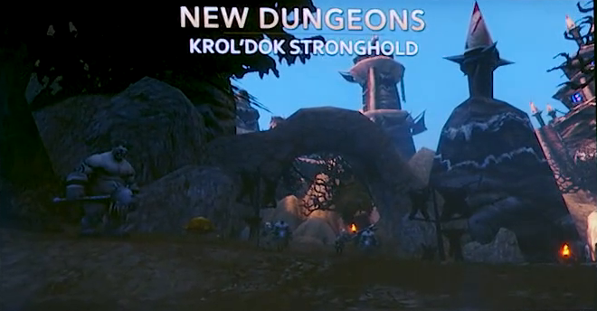 La diapositive nomme Krol’dok Stronghold et montre ses grandes fortifications ogres.