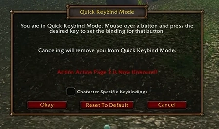 Dialogue du mode d’affectation rapide des touches